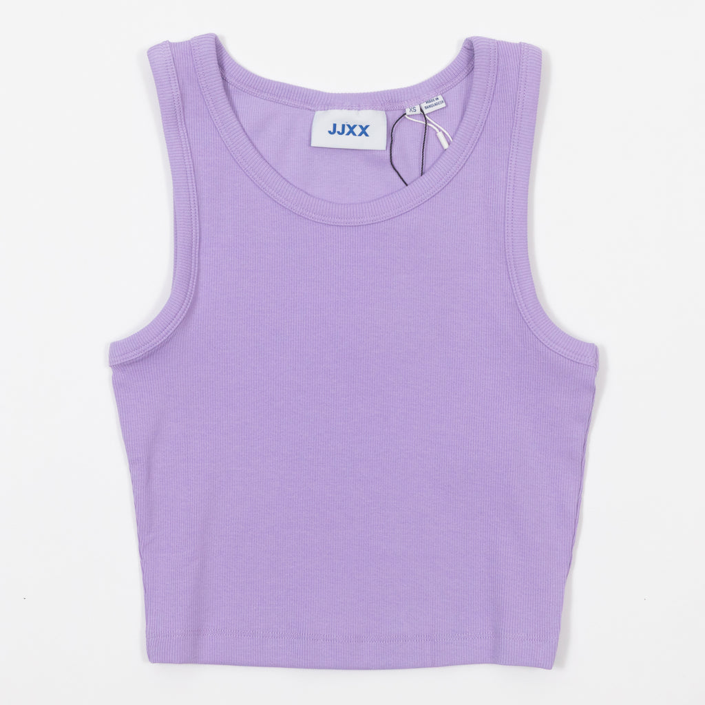 Womens JJXX Fallon Ribbed Vest Top in PURPLE