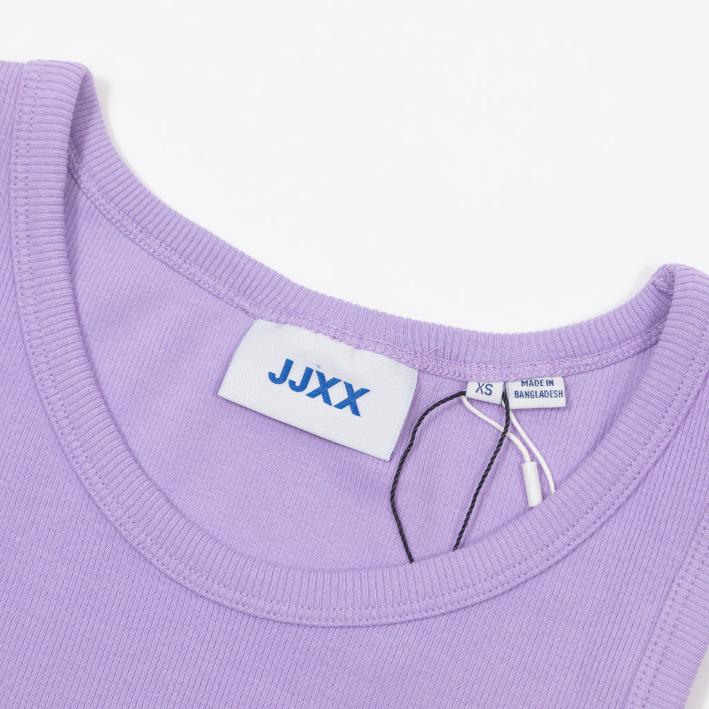 Womens JJXX Fallon Ribbed Vest Top in PURPLE