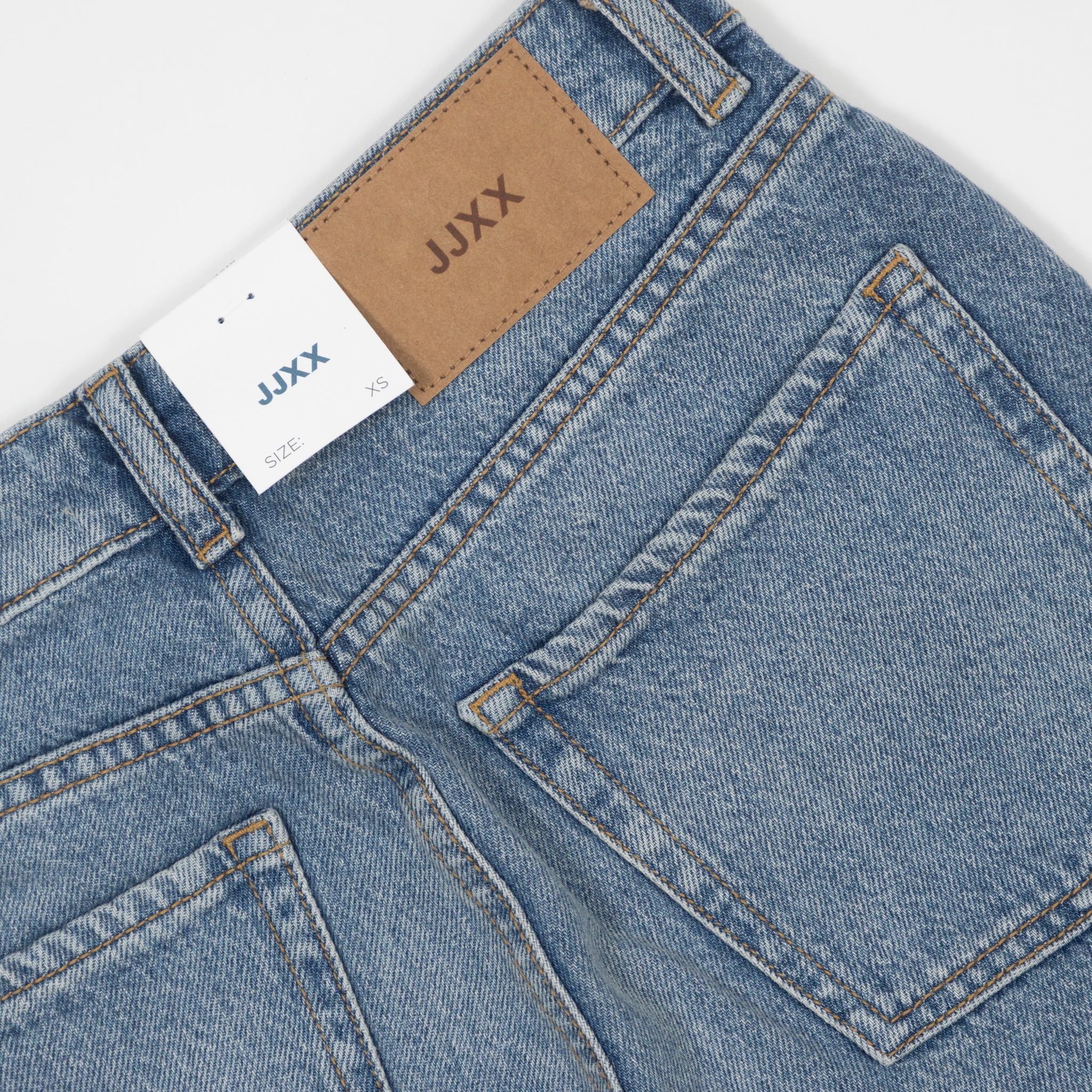 Womens JJXX Tokya Long High Waisted Shorts in BLUE DENIM