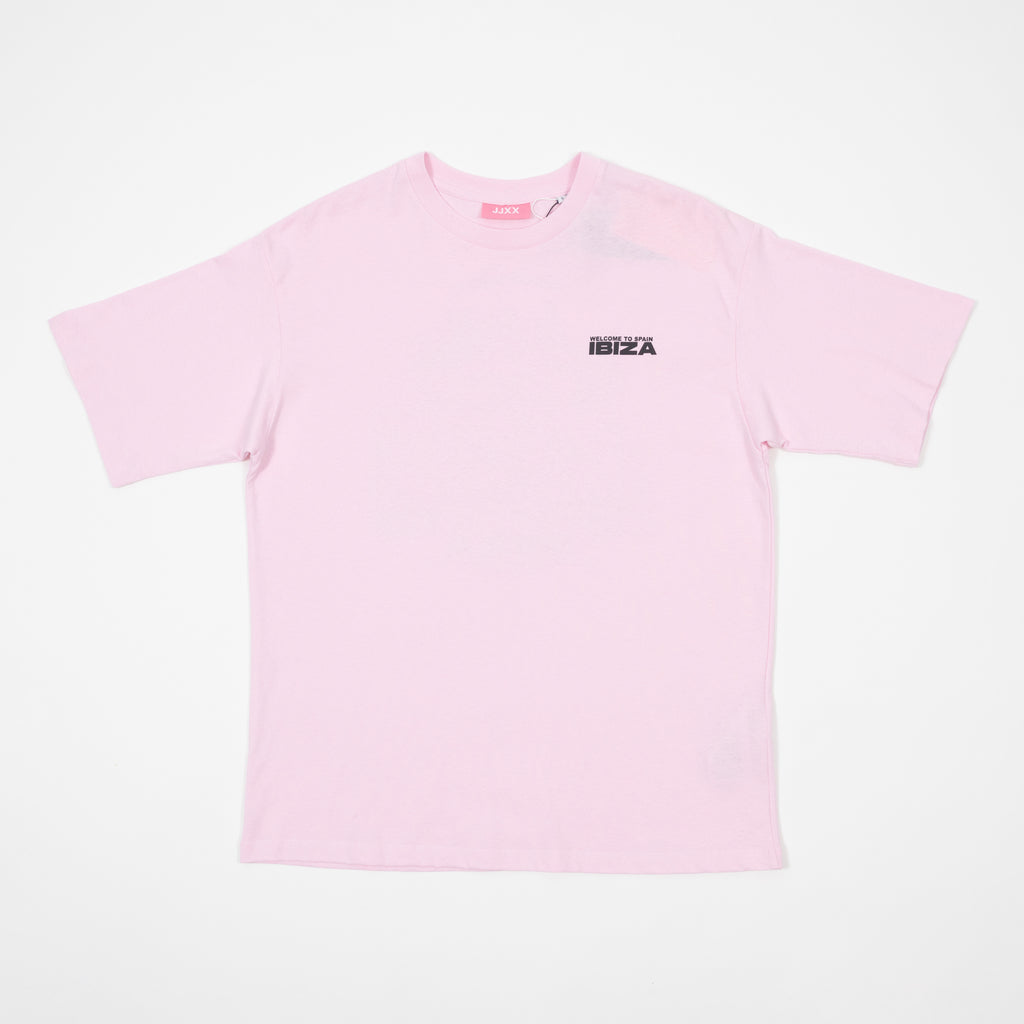 Womens JJXX Welcome to Spain Ibiza T-Shirt in PINK