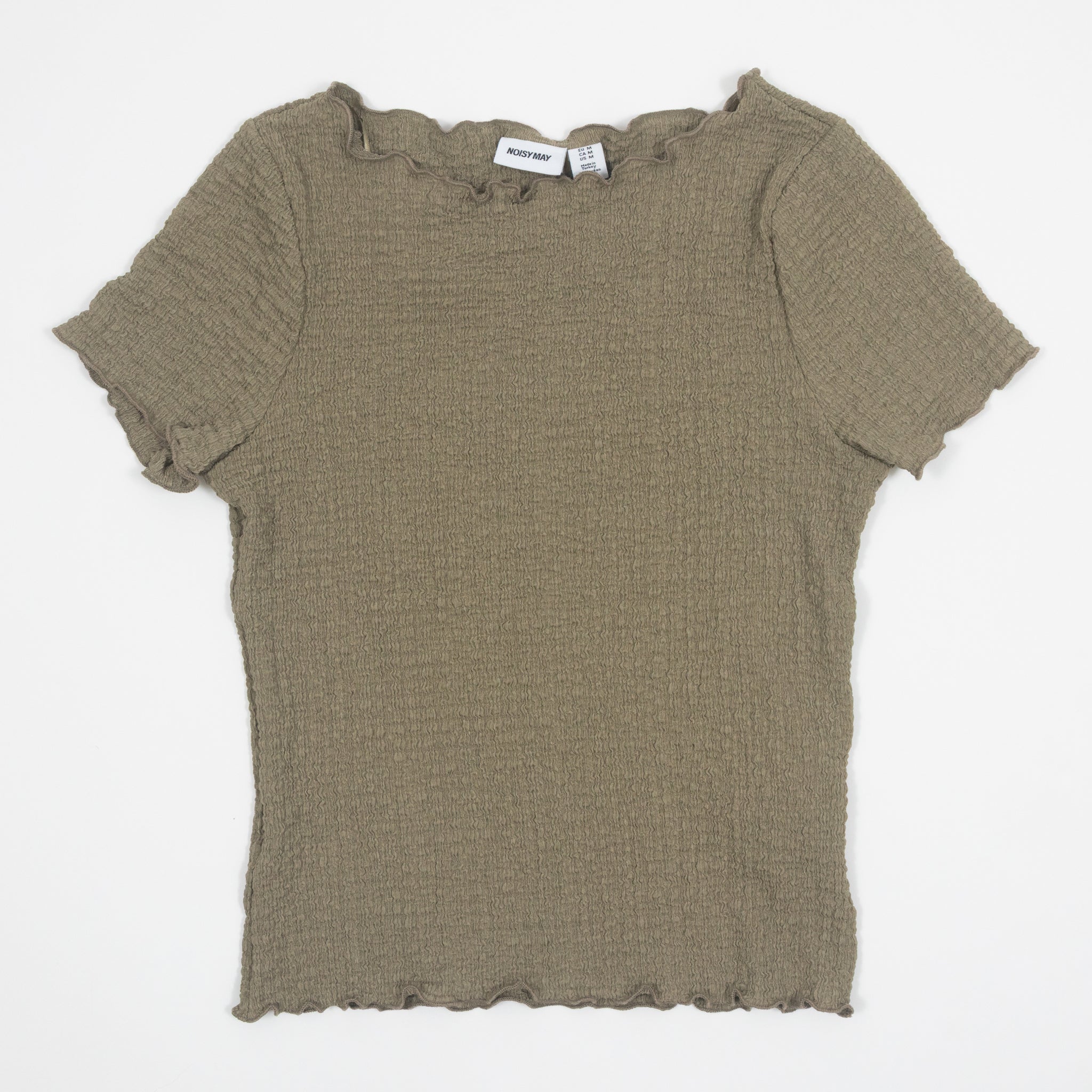Womens NOISY MAY Alora Boat neck top in Green
