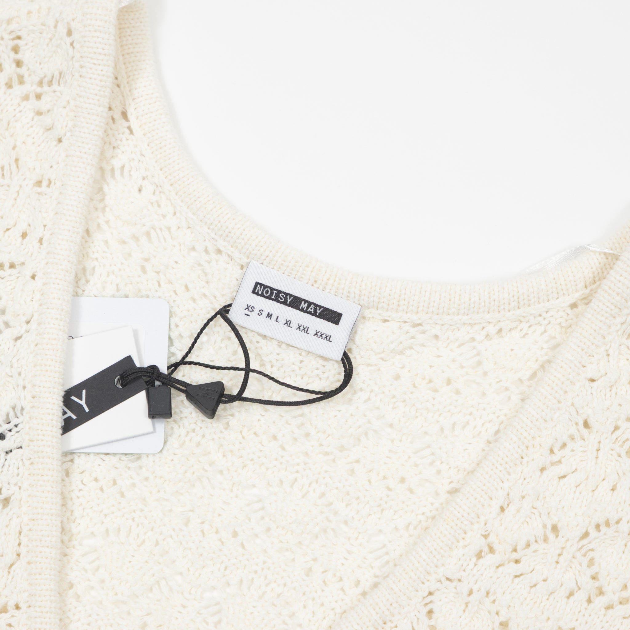 Womens Noisy May Laika Tie Knit Top in OFF WHITE
