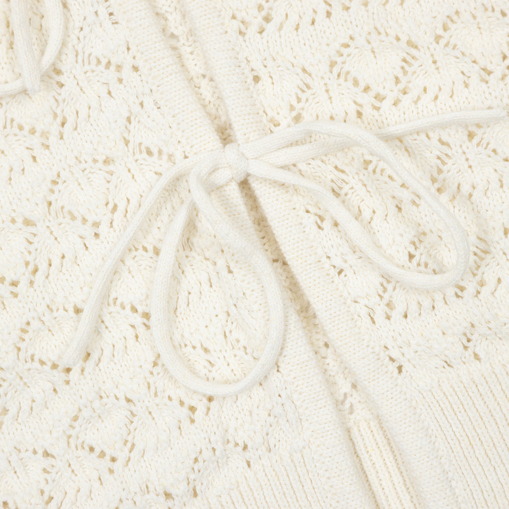 Womens Noisy May Laika Tie Knit Top in OFF WHITE