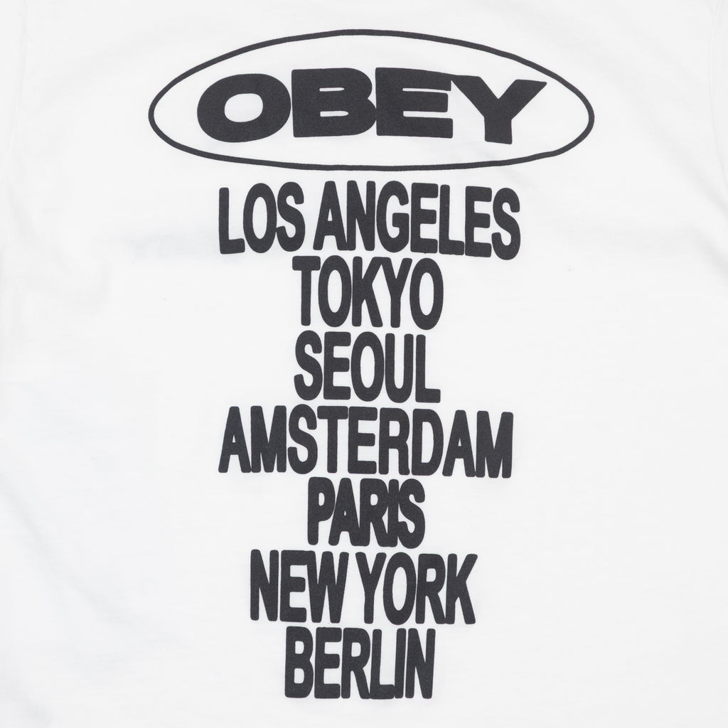Womens OBEY Cities T-Shirt in WHITE