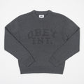 Womens OBEY League Crew Sweater in HEATHER GREY