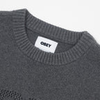 Womens OBEY League Crew Sweater in HEATHER GREY