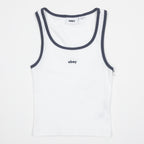 Womens OBEY Loren Rib Tank Top in WHITE