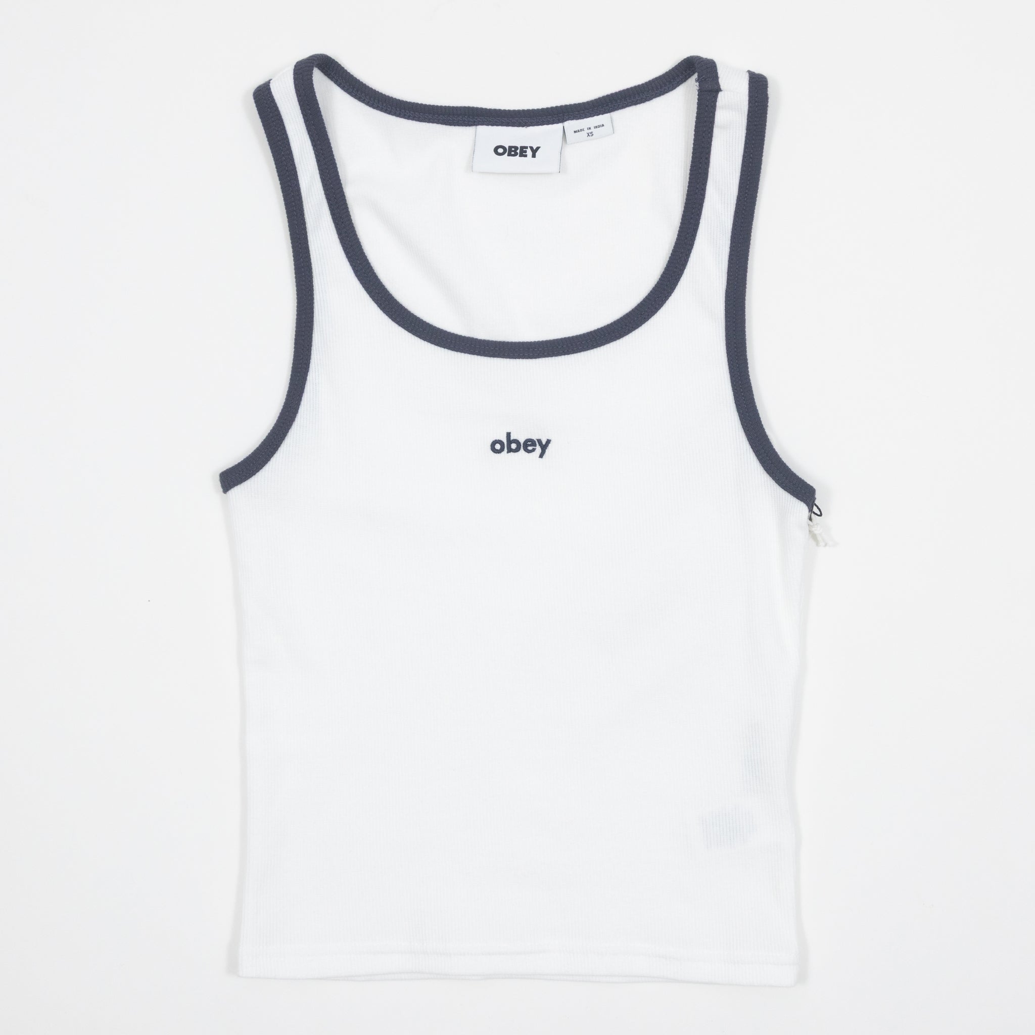 Womens OBEY Loren Rib Tank Top in WHITE