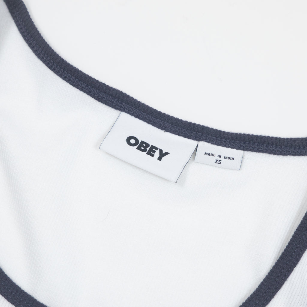 Womens OBEY Loren Rib Tank Top in WHITE