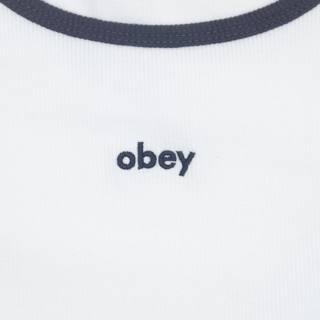 Womens OBEY Loren Rib Tank Top in WHITE