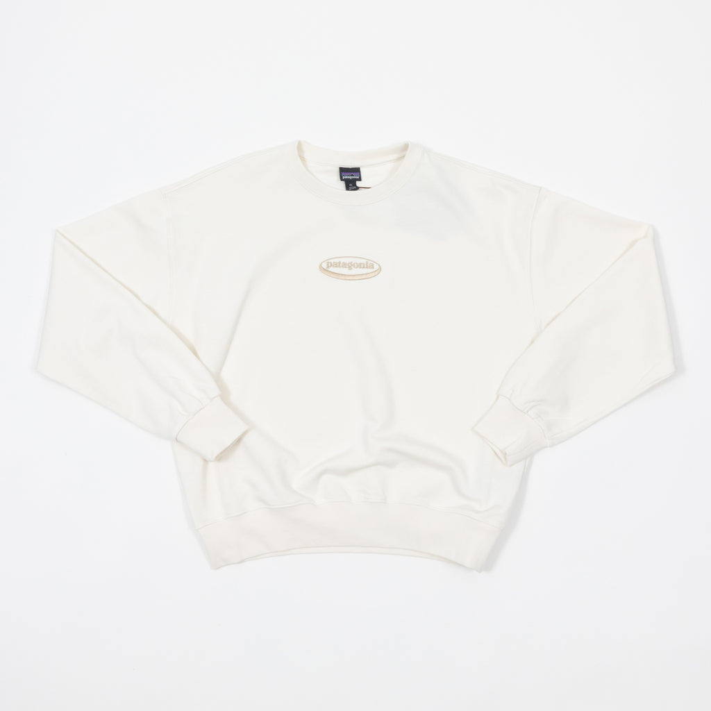 Womens PATAGONIA '95 Oval Logo Daily Crew in WOOL WHITE