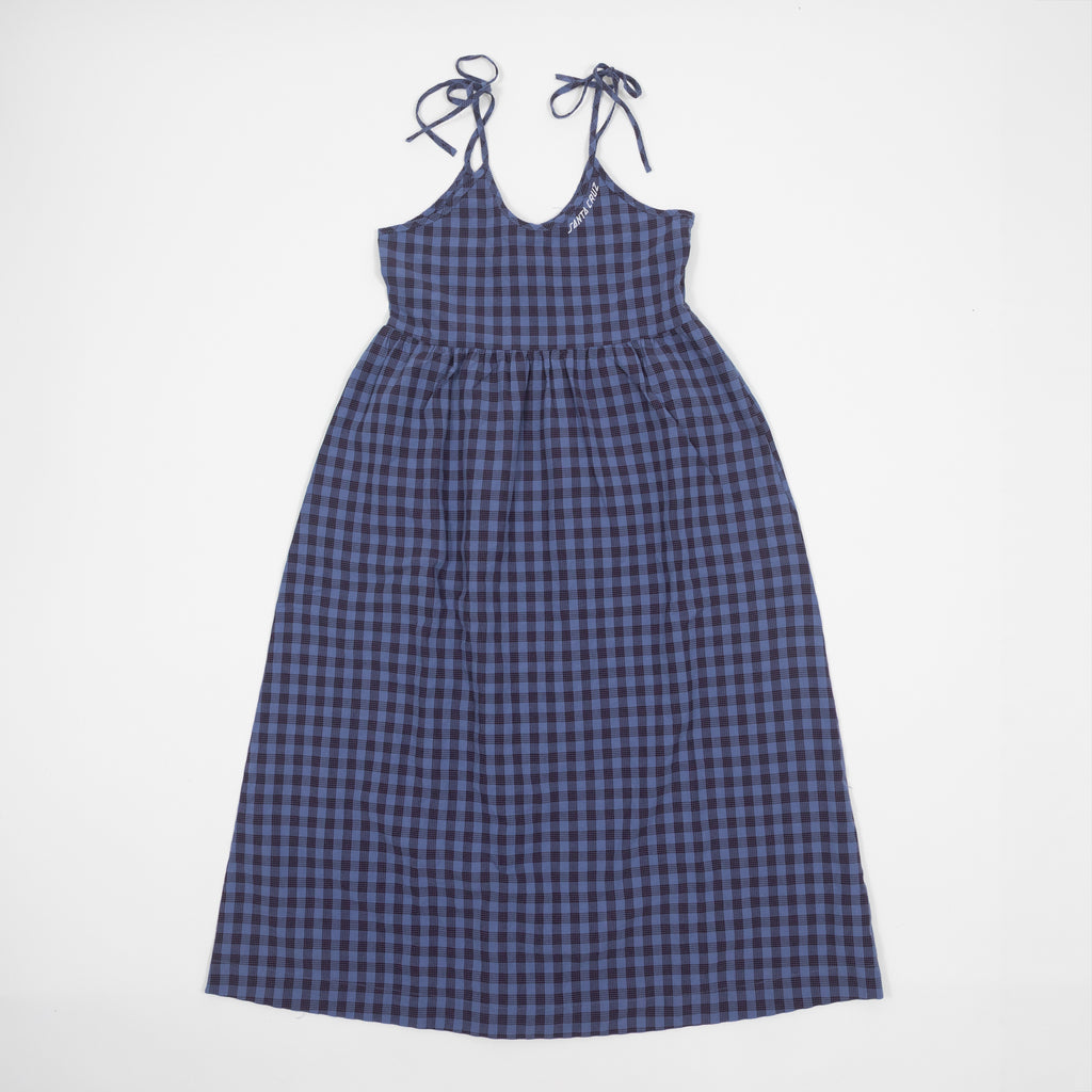 Womens SANTA CRUZ Curved Strip Midi Dress in LAVENDER BLUE CHECK