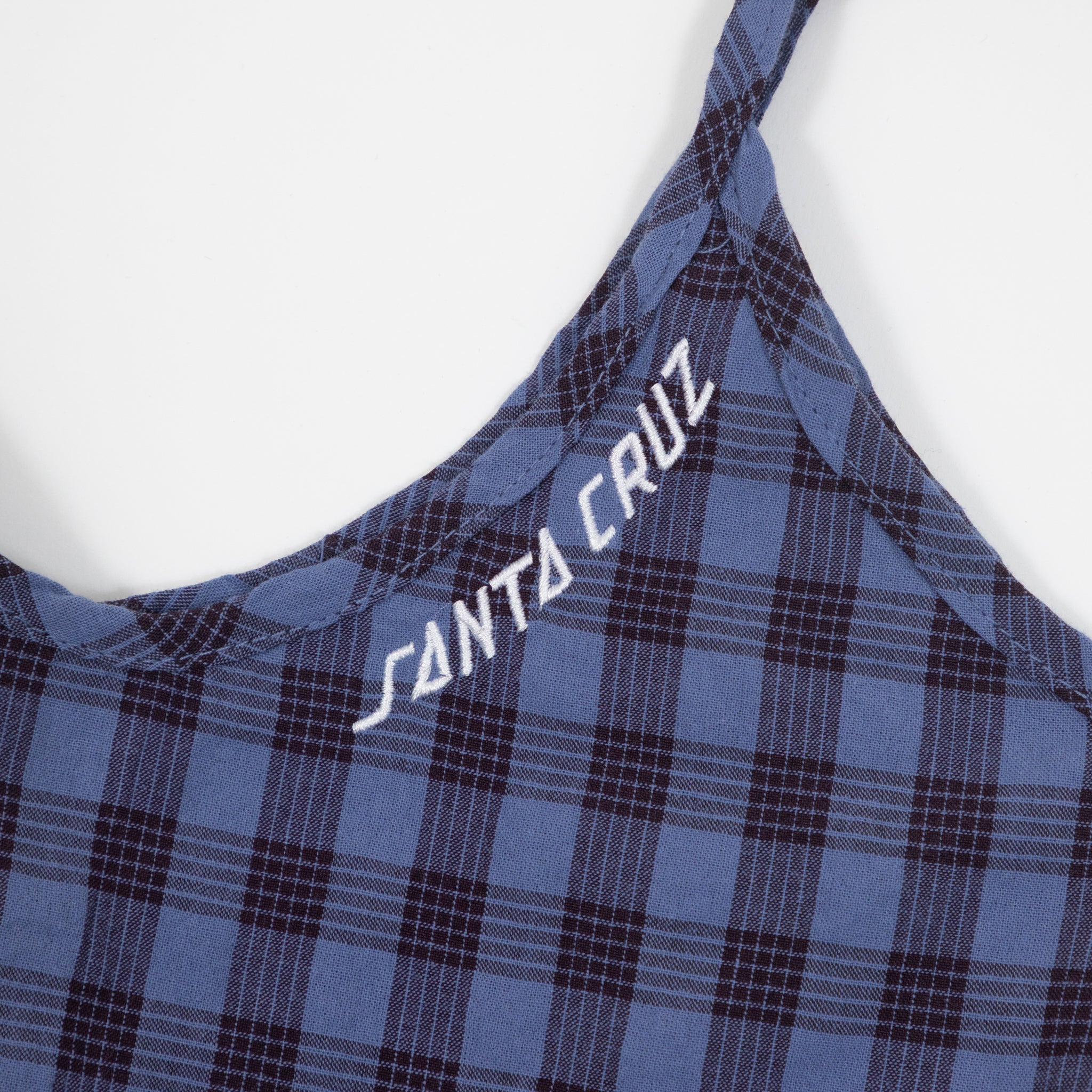 Womens SANTA CRUZ Curved Strip Midi Dress in LAVENDER BLUE CHECK