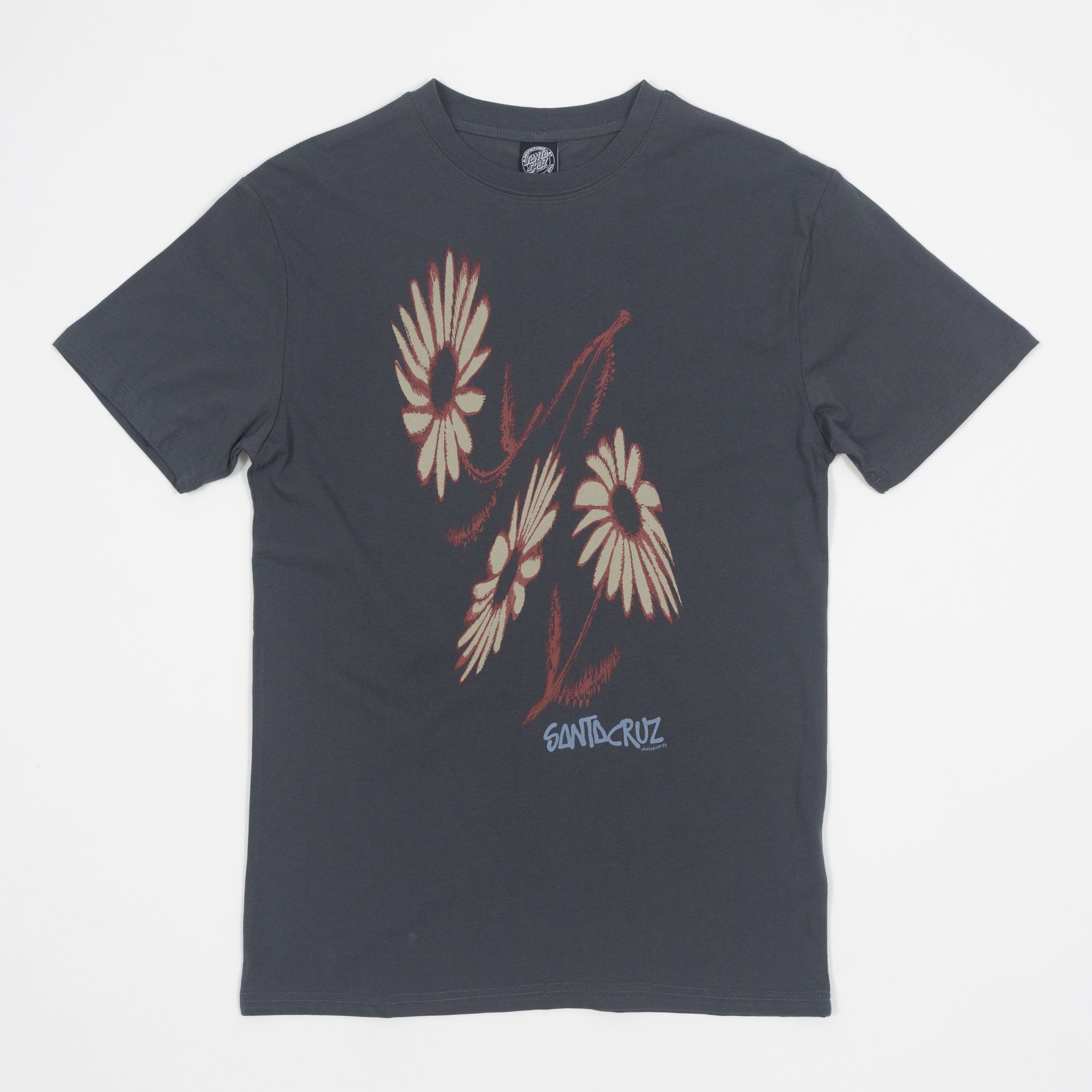 Womens SANTA CRUZ Dizzy Daisy T-Shirt in Grey