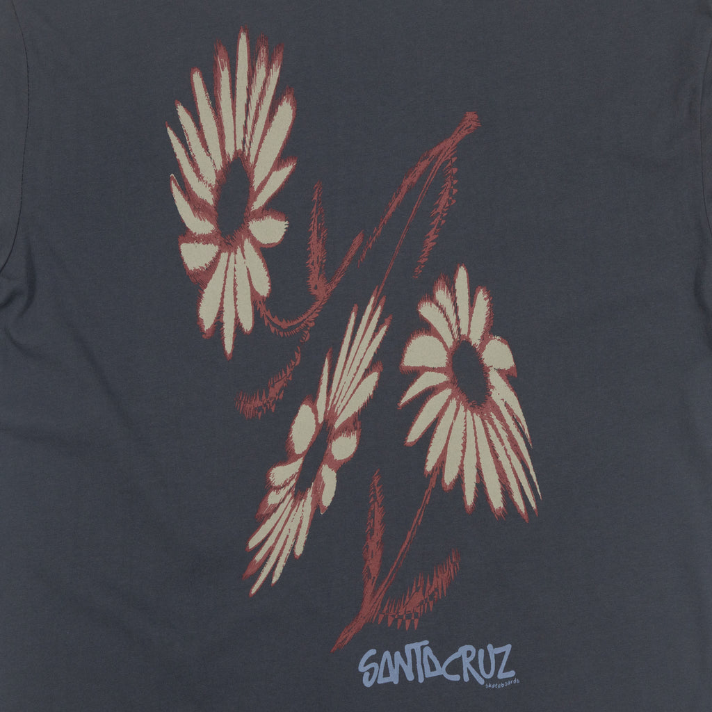 Womens SANTA CRUZ Dizzy Daisy T-Shirt in Grey