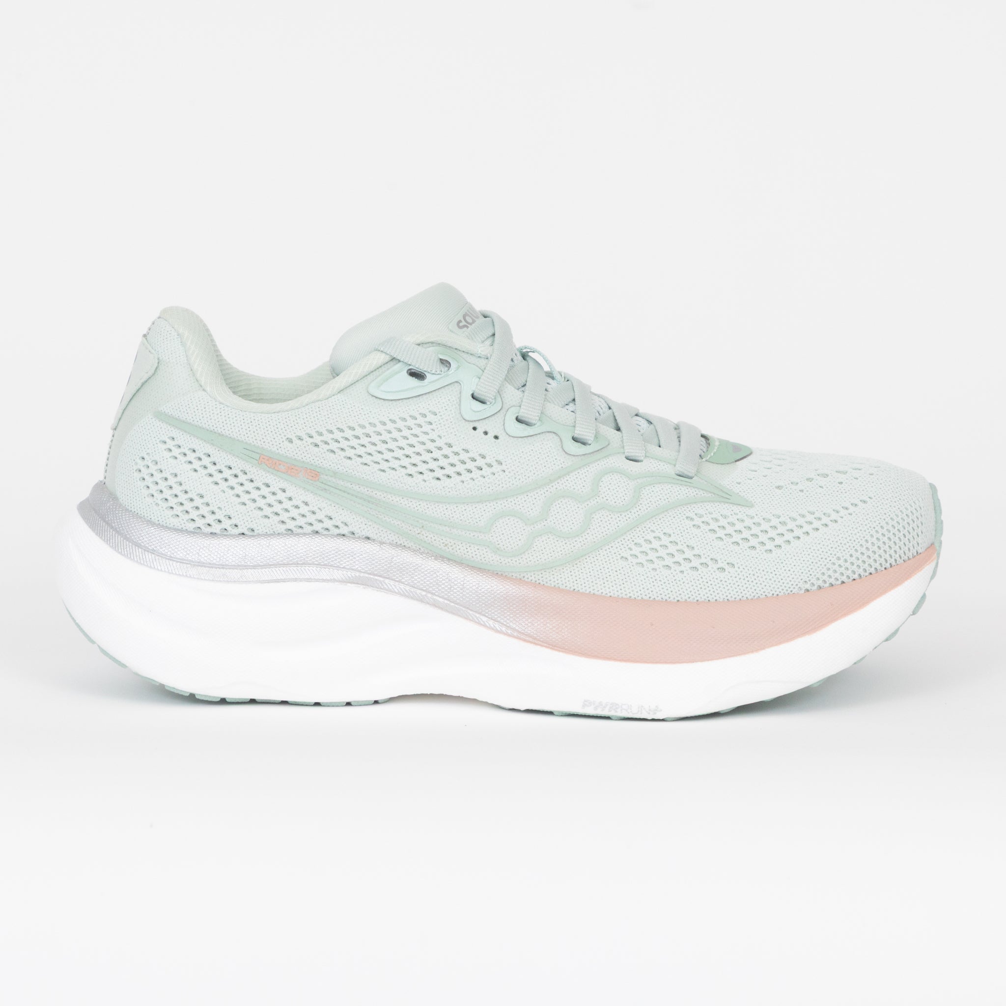 Womens SAUCONY Ride 19 Running Trainers in MIST / CAMEO