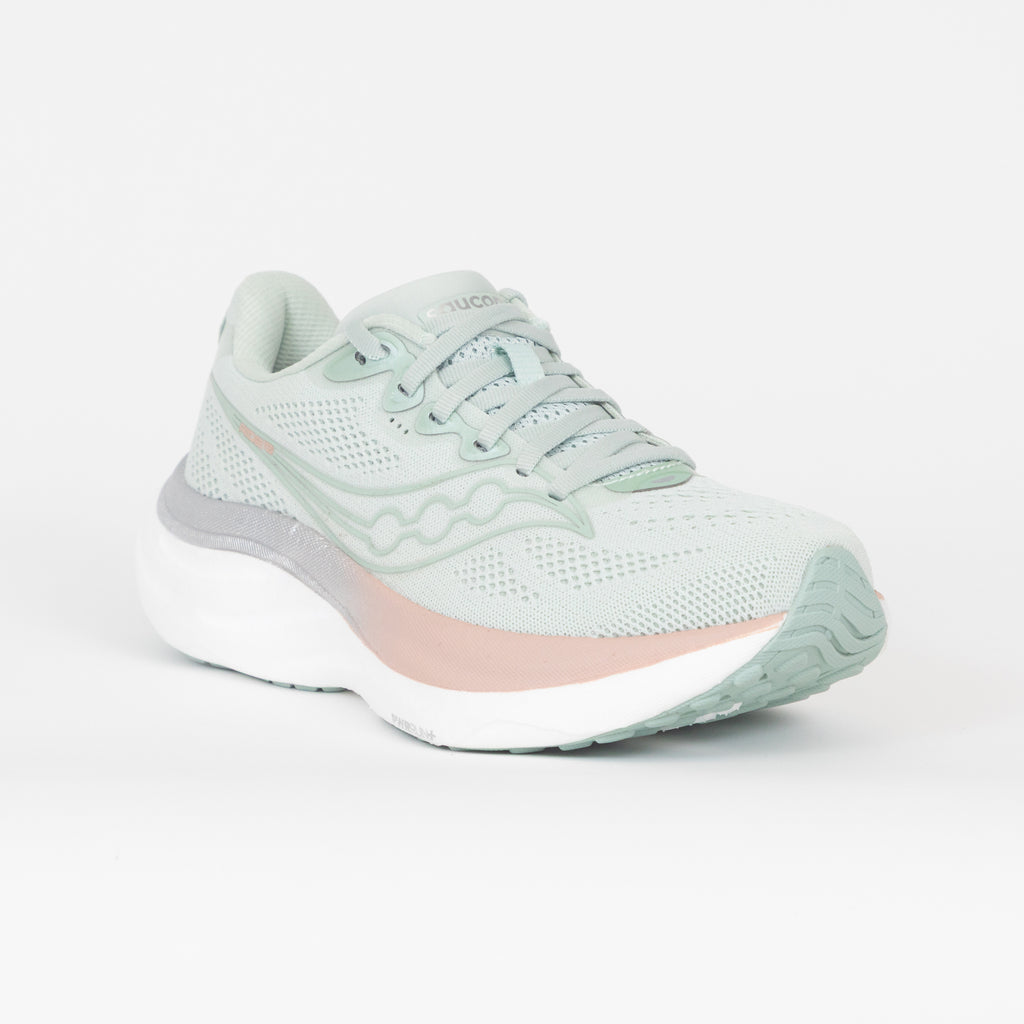 Womens SAUCONY Ride 19 Running Trainers in MIST / CAMEO
