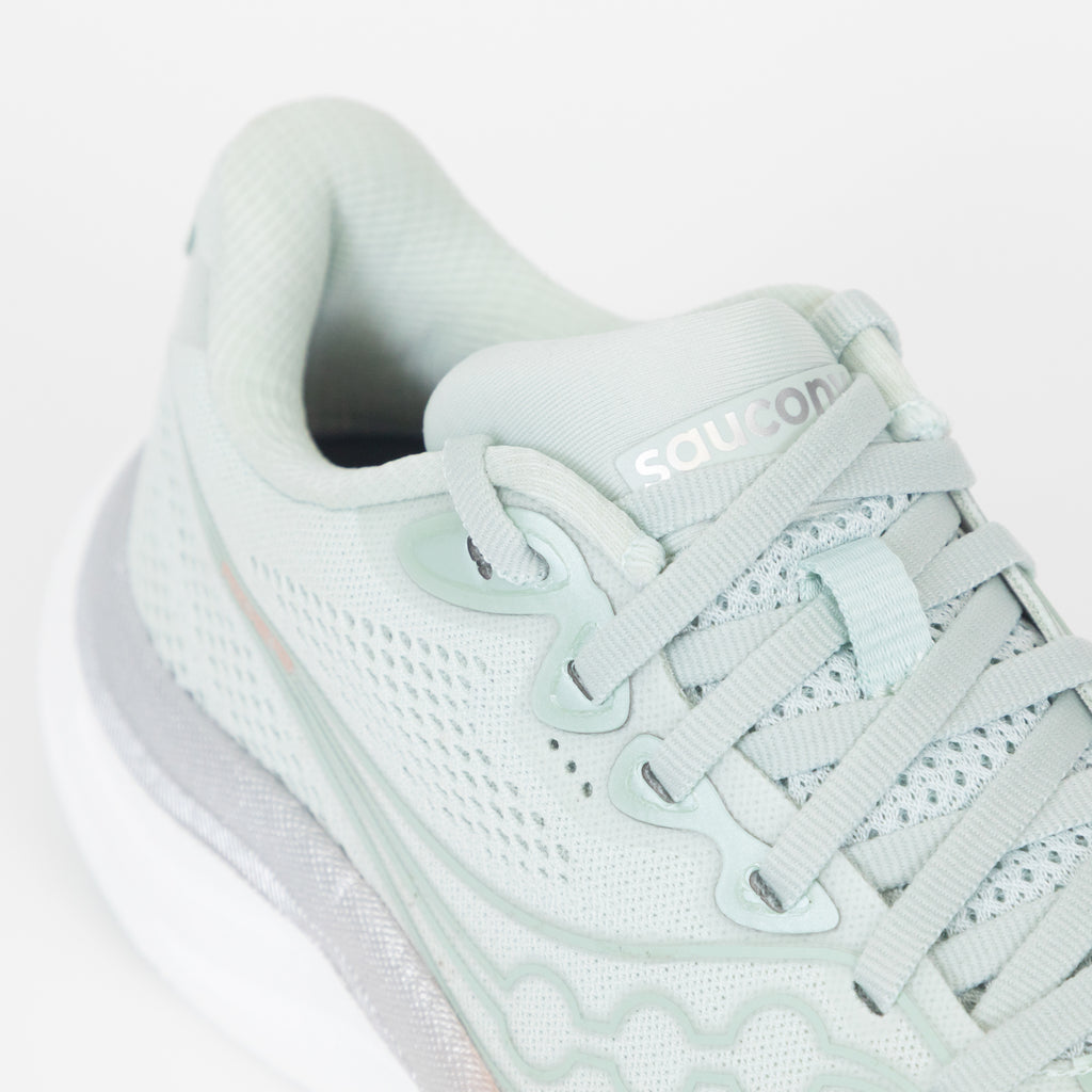 Womens SAUCONY Ride 19 Running Trainers in MIST / CAMEO