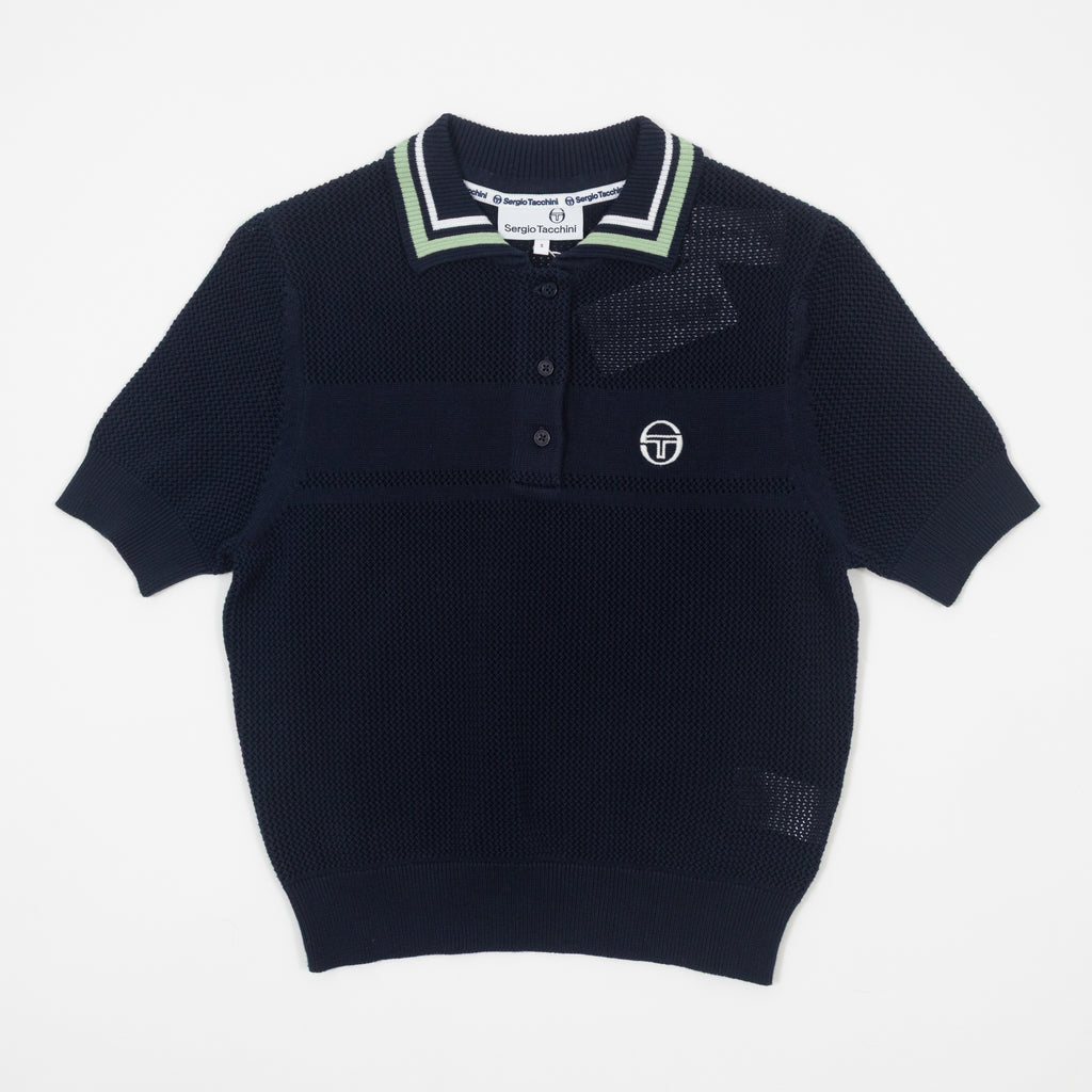 Womens SERGIO TACCHINI Sienna Knitted Polo shirt in Navy