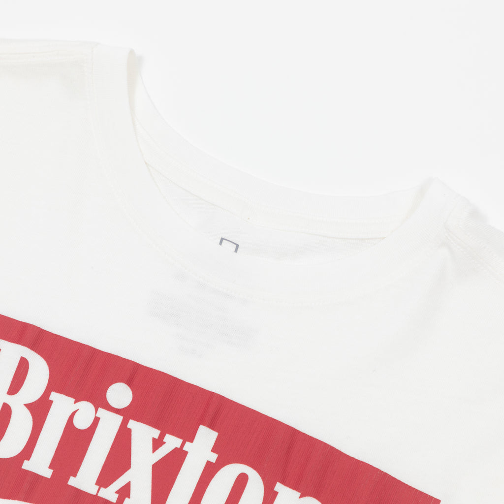 Womens BRIXTON World Champion Oversized Boyfreind T-Shirt in OFF WHITE