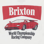 Womens BRIXTON World Champion Oversized Boyfreind T-Shirt in OFF WHITE