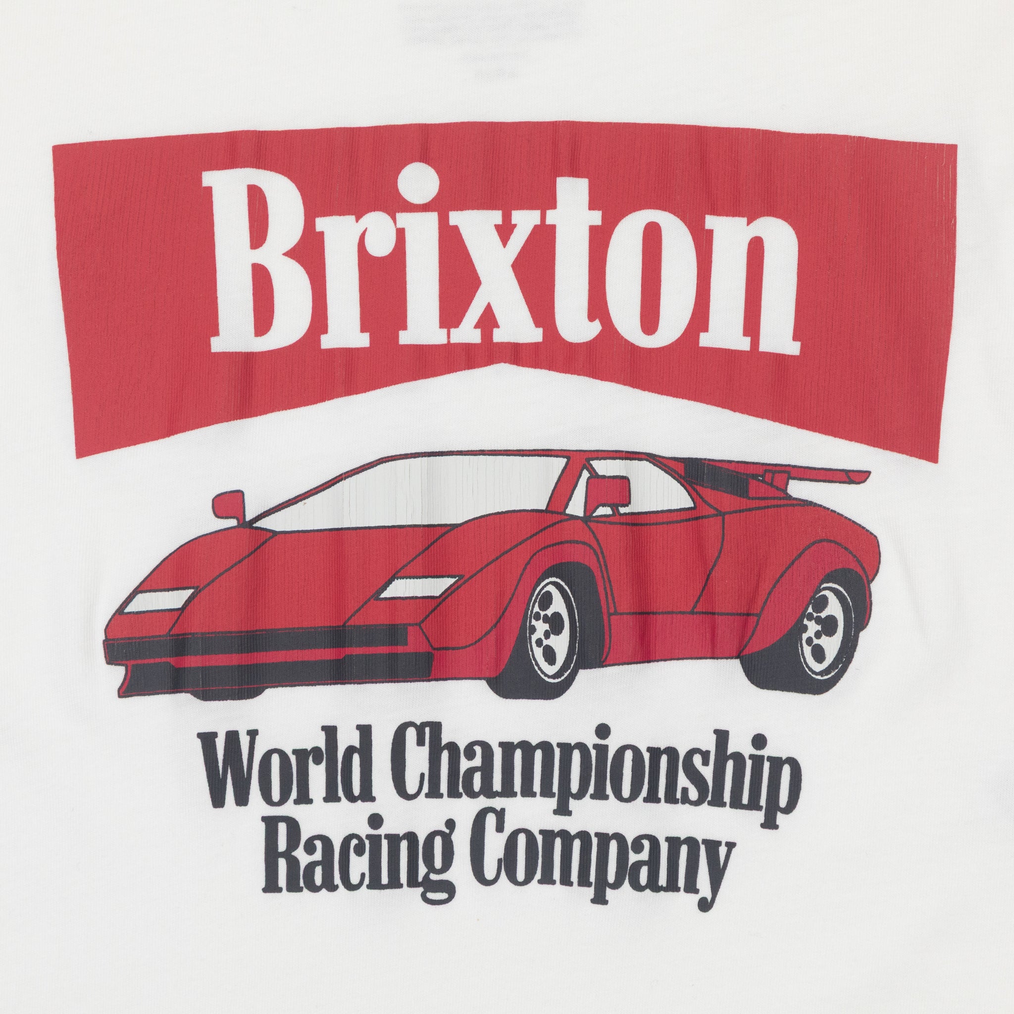 Womens BRIXTON World Champion Oversized Boyfreind T-Shirt in OFF WHITE