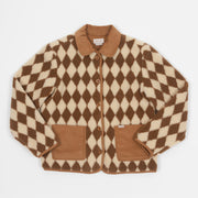 Womens BRIXTON Wylie Sherpa Jacket in BROWN & CREAM