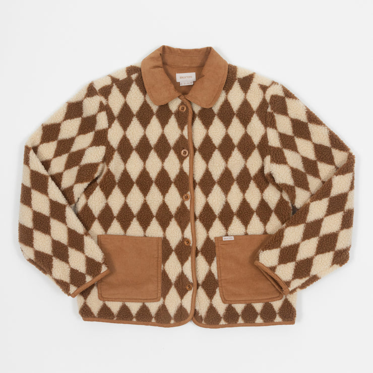 Womens BRIXTON Wylie Sherpa Jacket in BROWN & CREAM