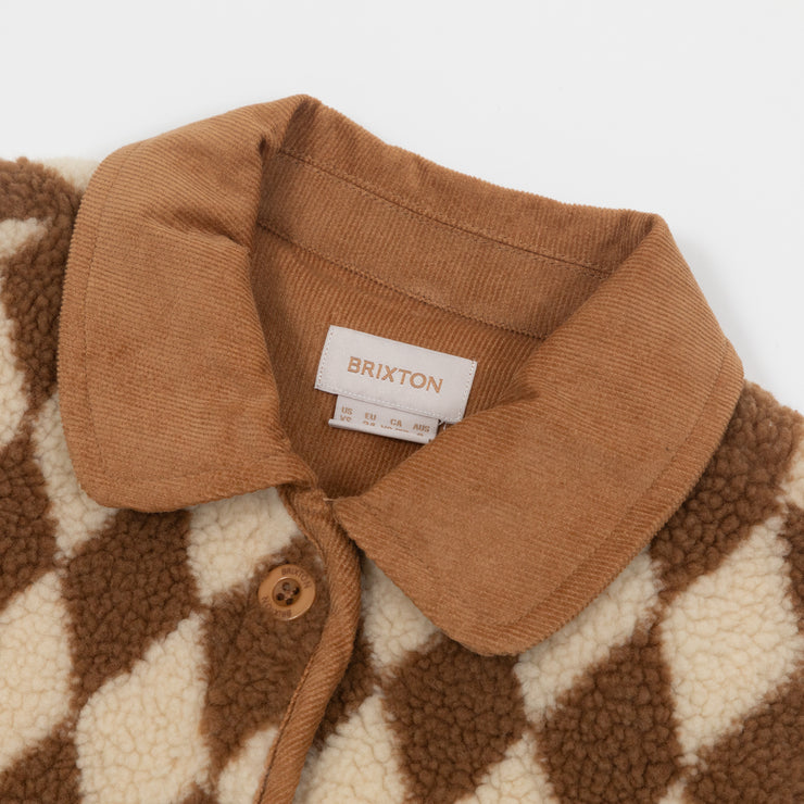 Womens BRIXTON Wylie Sherpa Jacket in BROWN & CREAM