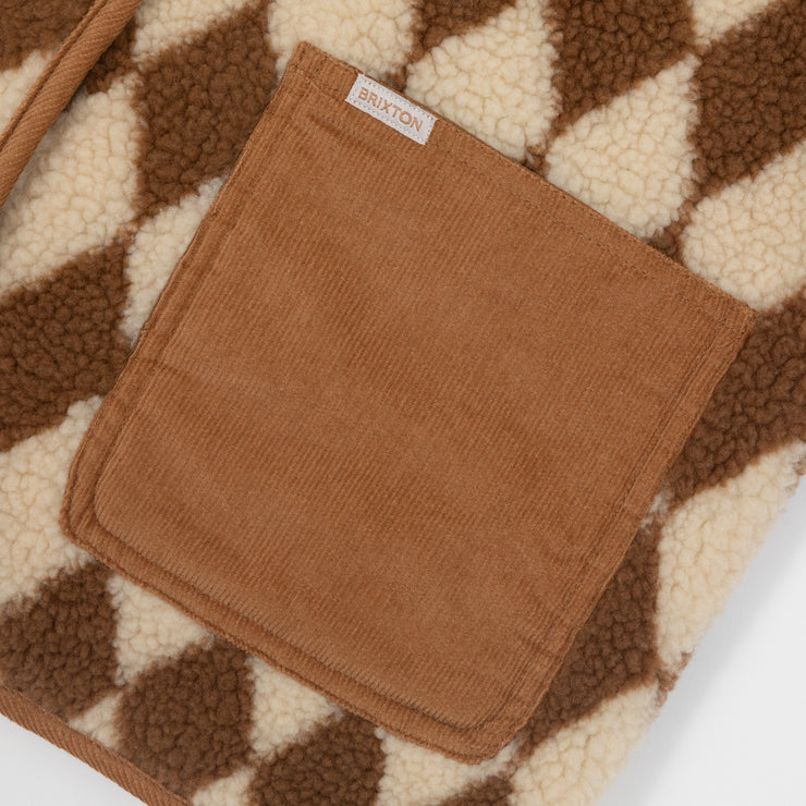 Womens BRIXTON Wylie Sherpa Jacket in BROWN & CREAM