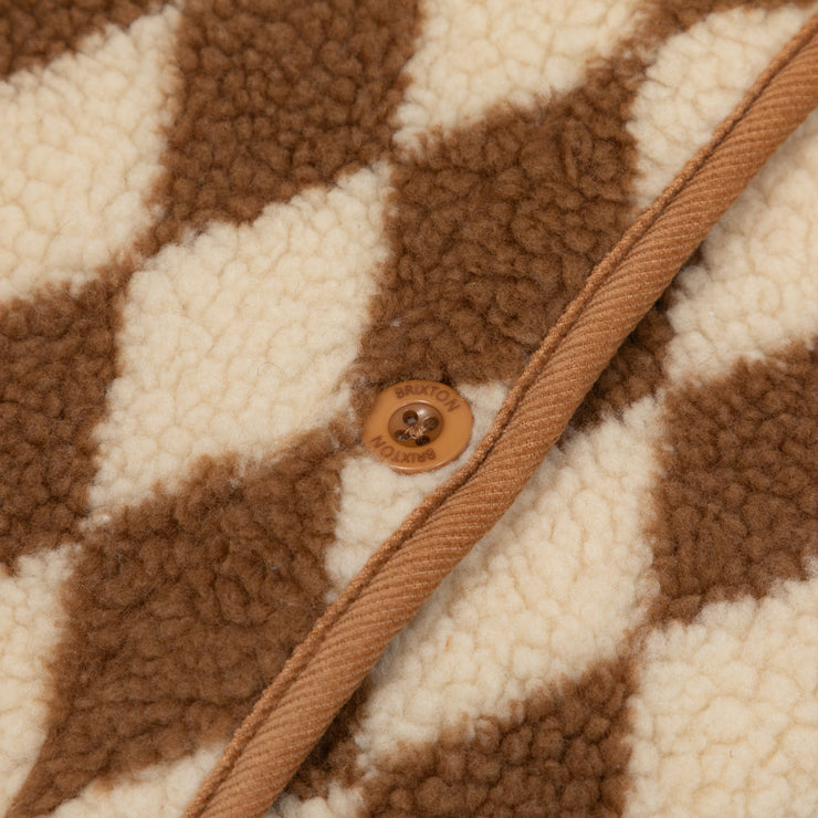 Womens BRIXTON Wylie Sherpa Jacket in BROWN & CREAM