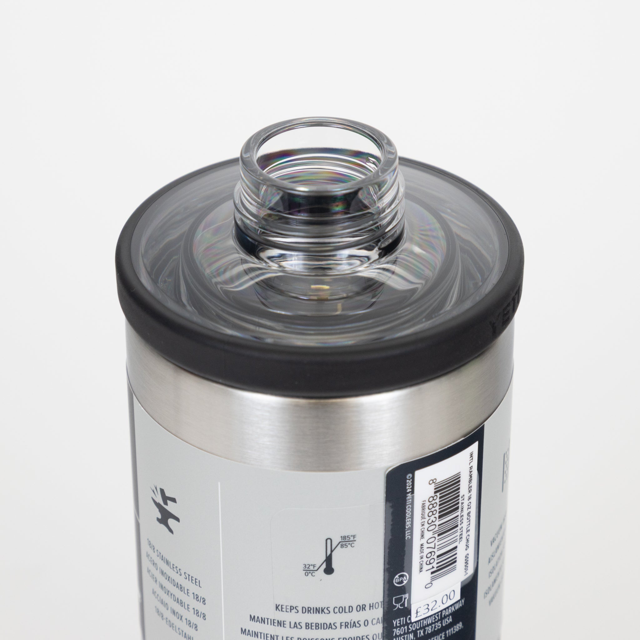 YETI Rambler® 18 oz (532 ml) Bottle with Chug Cap in Stainless Steel