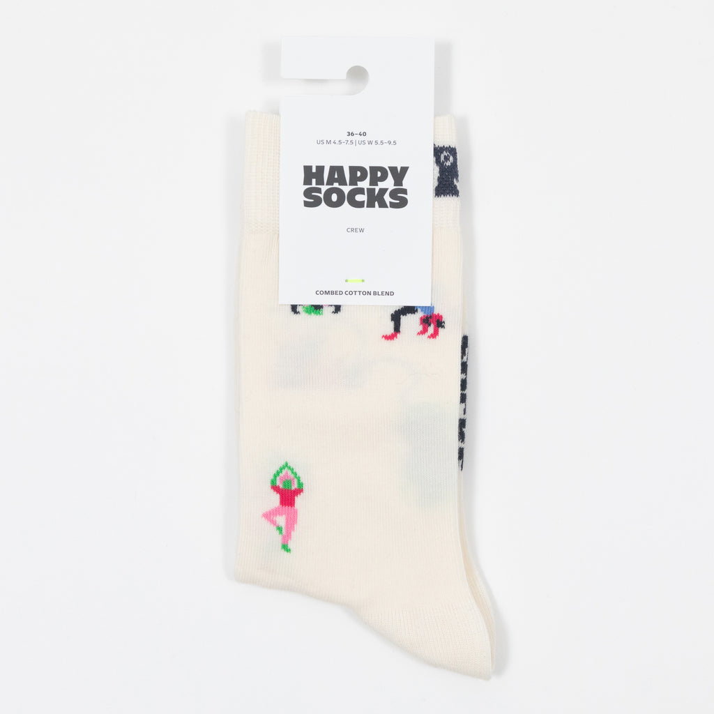 HAPPY SOCKS Yoga Socks in CREAM