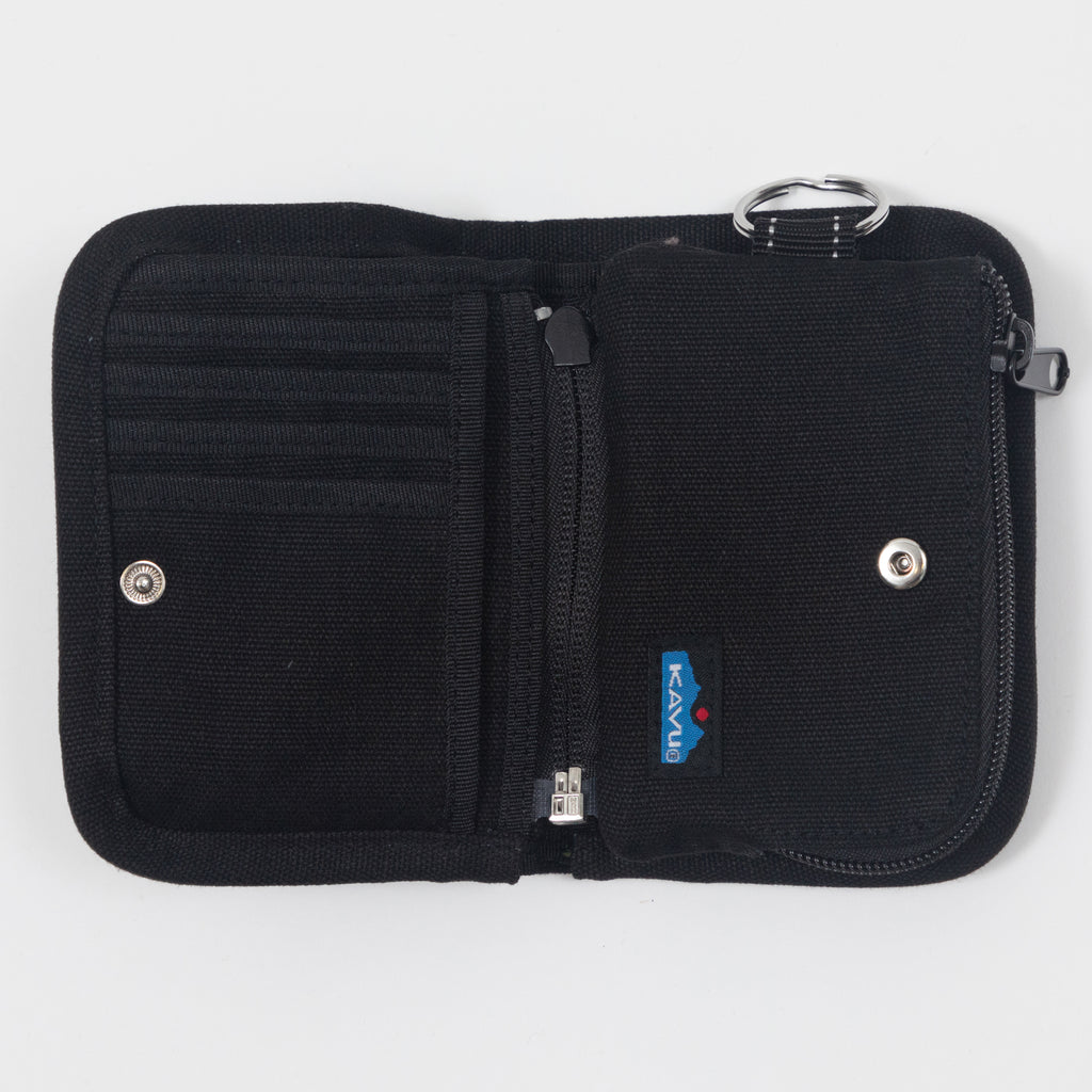 KAVU Zippy Bi-fold Wallet in BLACK