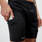 ACID RUNNING 2-in-1 Shorts in Black