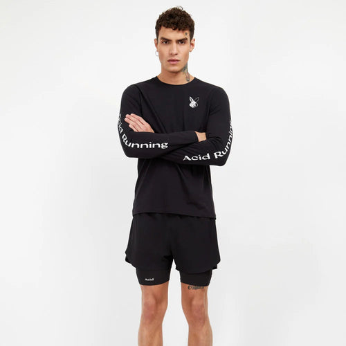 ACID RUNNING Long Sleeve T-Shirt in Black