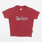 Red t-shirt with 'Dickies' logo on a white background