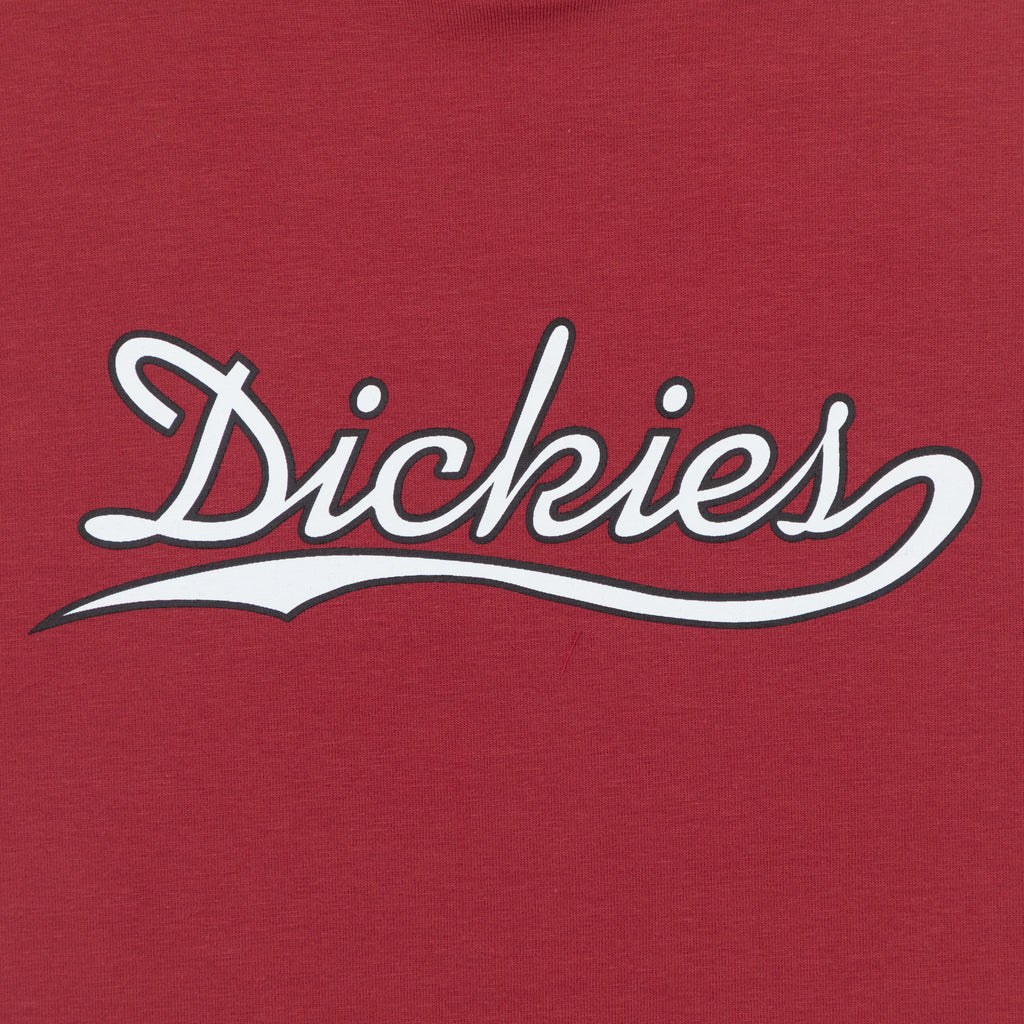 Dickies logo on a red background