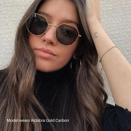 MELLER Aldabra Geometric Metal Sunglasses in GOLD OLIVE