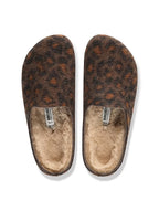 Womens BIRKENSTOCK Amsterdam Felt Slippers in Leopard Print