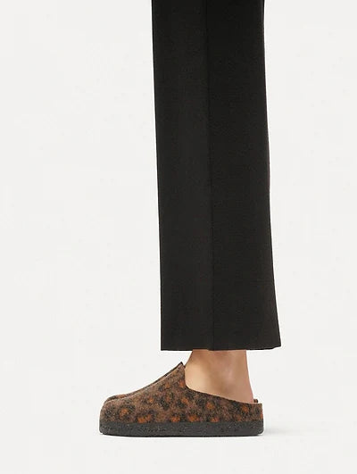 Womens BIRKENSTOCK Amsterdam Felt Slippers in Leopard Print