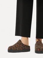 Womens BIRKENSTOCK Amsterdam Felt Slippers in Leopard Print