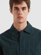 FARAH Photie Long Sleeve Check Shirt in POPLAR GREEN