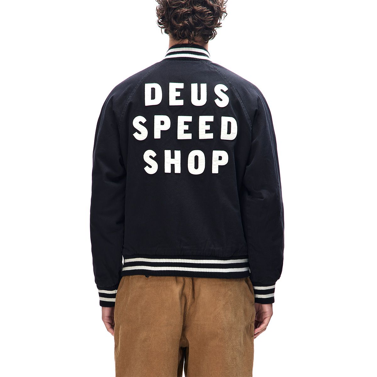 DEUS EX MACHINA Riders Friend Stadium Jacket in BLACK