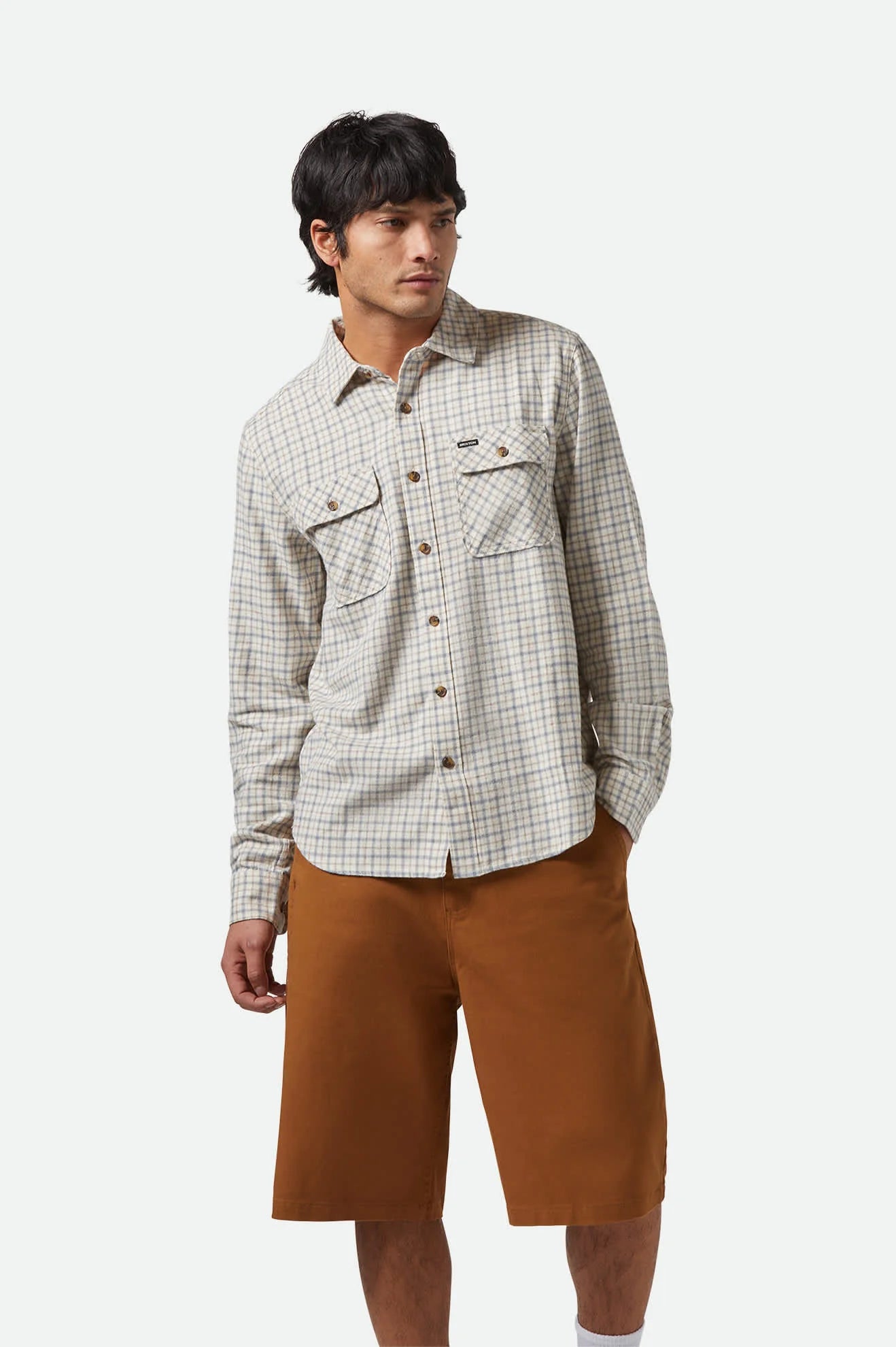 Brixton Shirt being worn closed