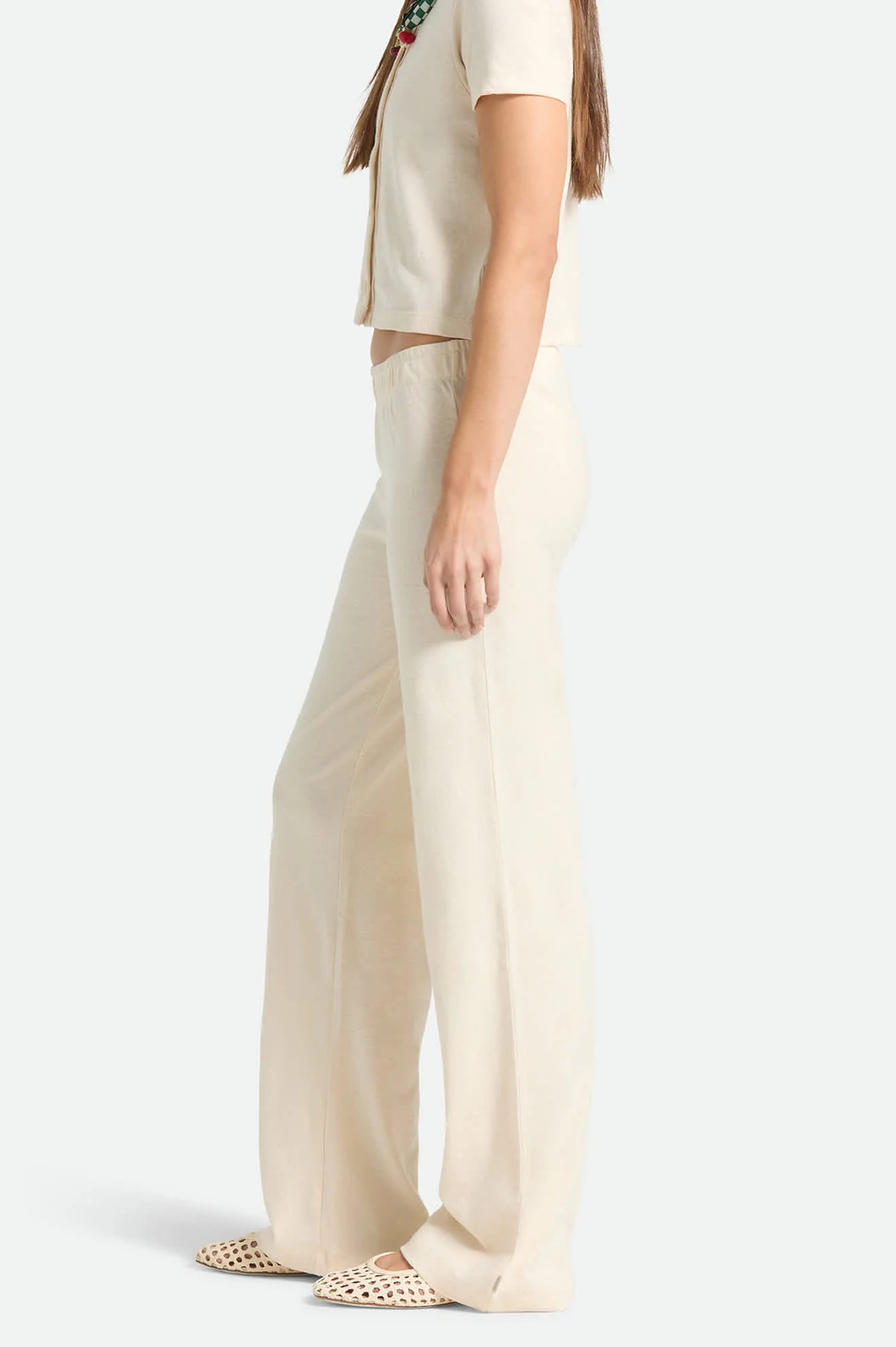 Womens BRIXTON Siesta Knit Trousers in Whitecap