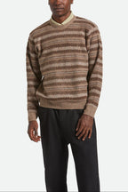 BRIXTON Midnight Crew Sweater in MULTI STRIPE