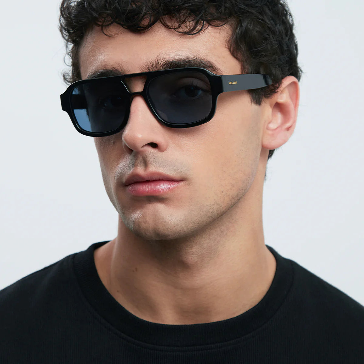 MELLER Shipo Aviator Style Sunglasses in BLACK SEA