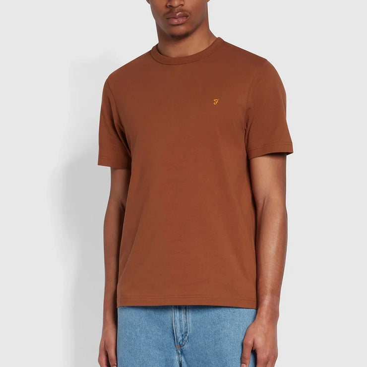 FARAH Danny Short Sleeve T-Shirt in GOLDEN BROWN
