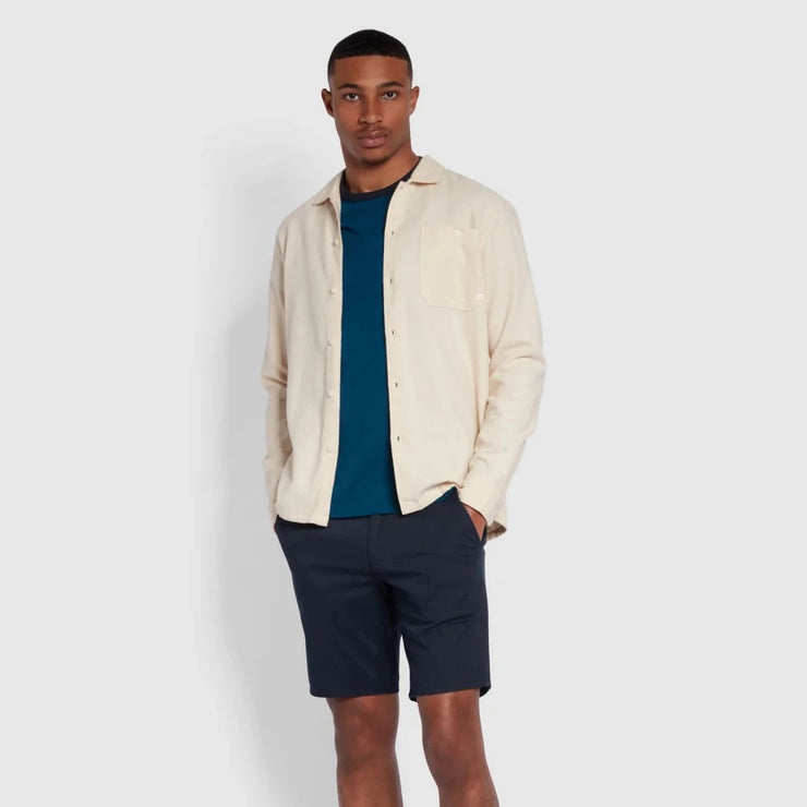 FARAH Groves Ringer Organic Cotton T-Shirt in SAILOR BLUE